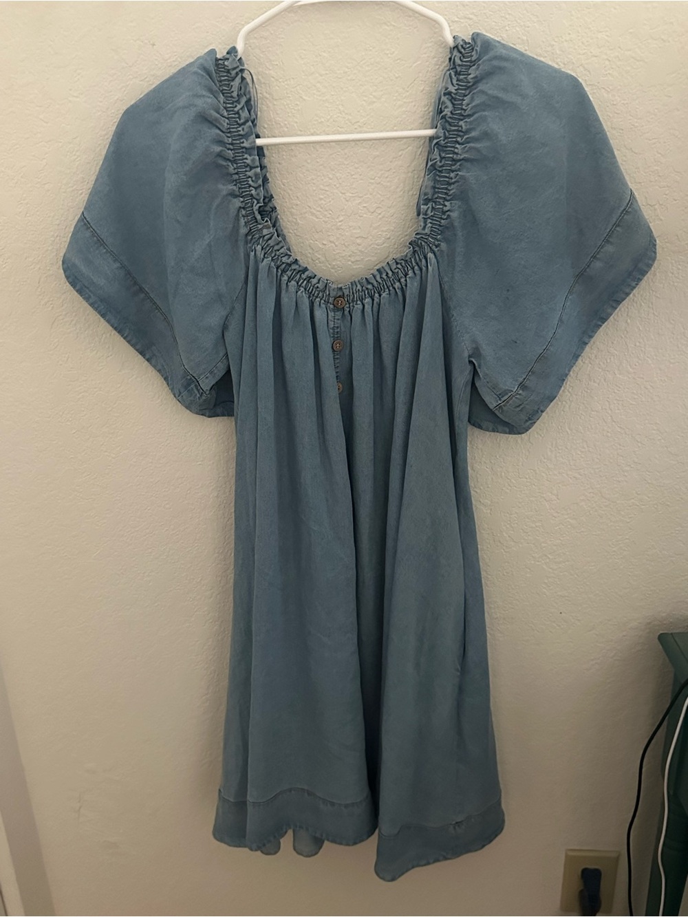 Promesa Light Blue Button-Front Smocked Dress